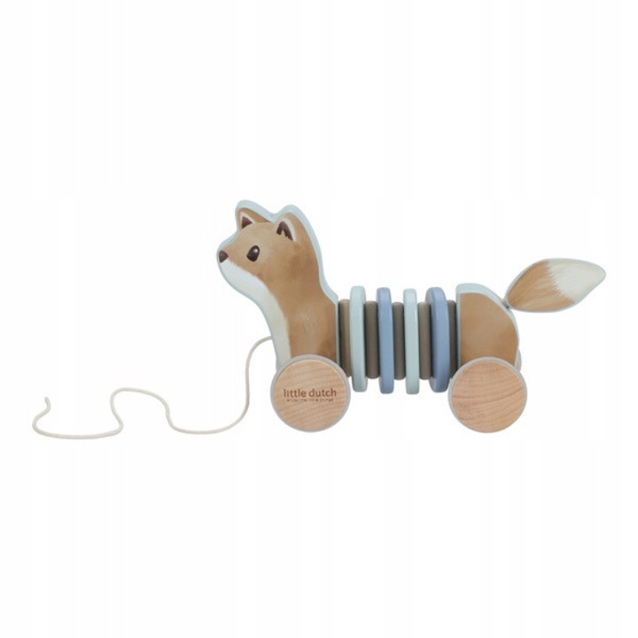 Jucarie de tras, Little Dutch, Vulpe, din lemn FSC, 24x9,7x17,7cm