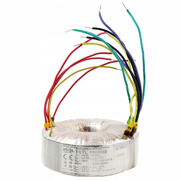 Transformator toroidal 100VA 230V, Indel, 340V, 6.3V, 2x70V