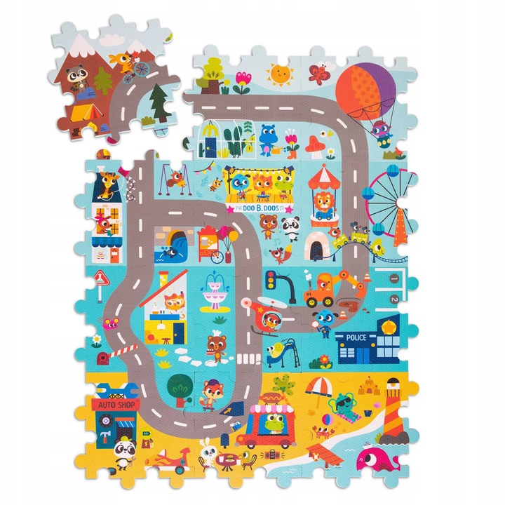 Пъзел постелка B.Toys, 12 части, 121x92,5x1,2см, многоцветна