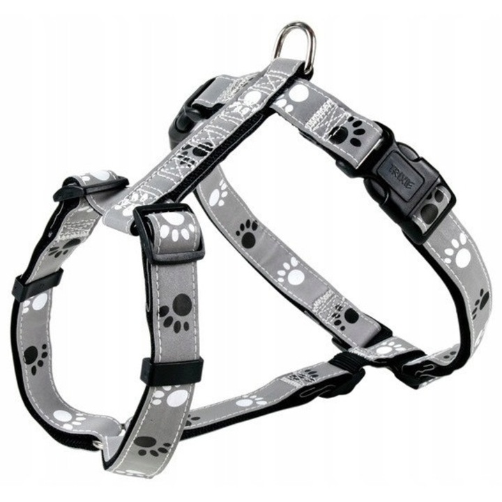 Ham de plimbare pentru caini, gri, L, 50-75cm x 2m