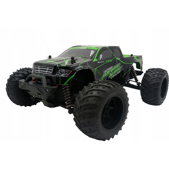 Monster Truck 1:14, Swede, 20+ km/h, 2.4 GHz, set cu acumulator, negru/verde