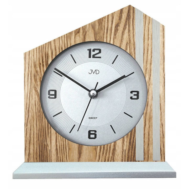 Ceas de birou din lemn JVD HS24014.78, 18x20cm, culoare brown, mecanism quartz silentios