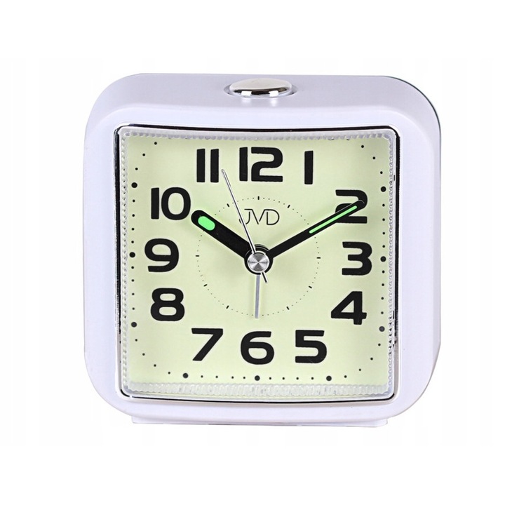 Ceas decorativ JVD, BIALY, 8 cm, iluminat, cu functie de alarma
