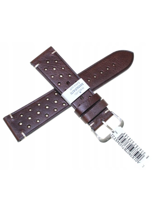 Pasek din piele naturala, Morellato Brahms, 22 mm, culoare ciemnbraun, lungime maxima 17.5 cm, set de curele