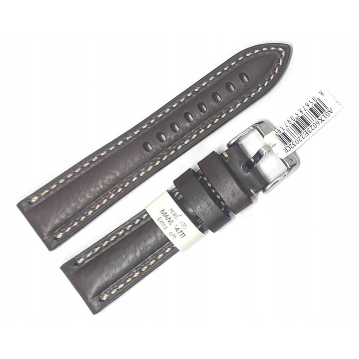 Curea de ceas din piele naturala Morellato Carra 24 mm, culoare maro, antialergica, set cu telescoape