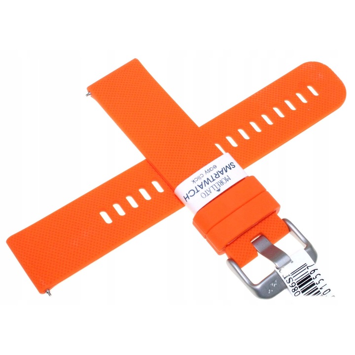 Pasek de ceas din silicon Morellato, model A01X5654187086SB18, 18 mm, portocaliu, lungime maxima 19 cm