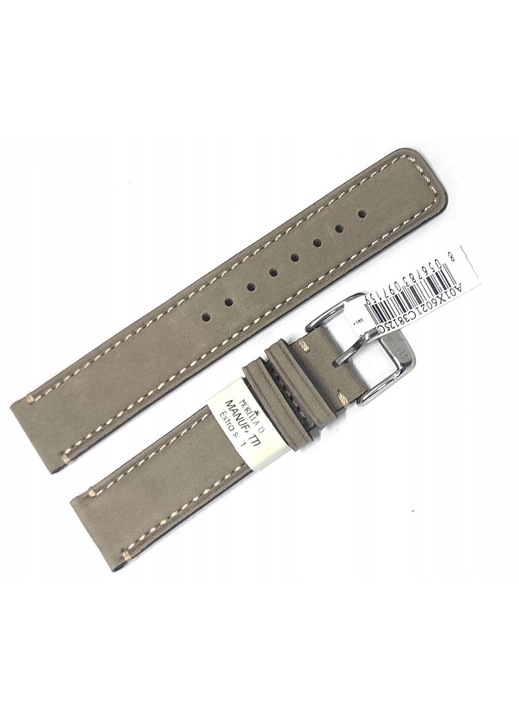 Pasek do zegarka set Morellato Coubert 18 mm, skorzany nubuk, gri, lungime maxima 17.5 cm