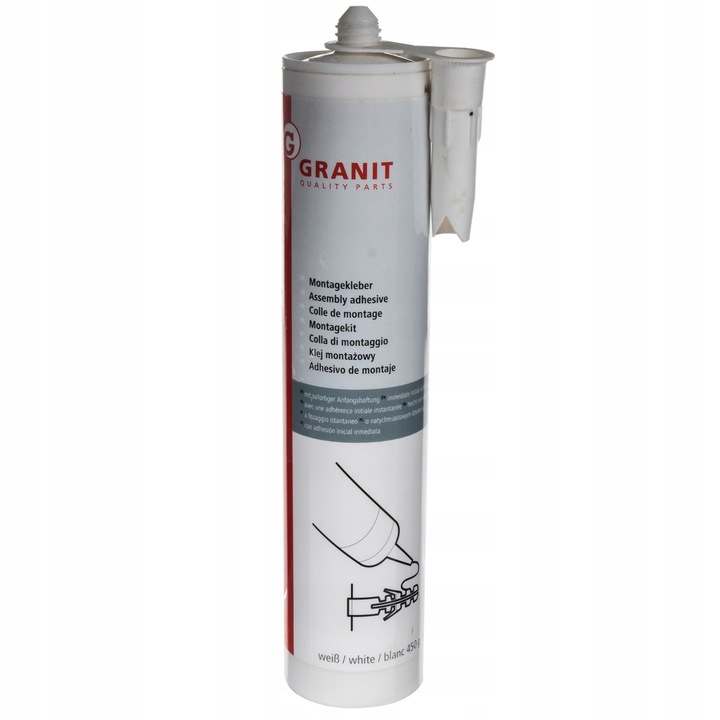 Klej montaj 310ml, Granit, alb, pentru metale, lemn si plastice