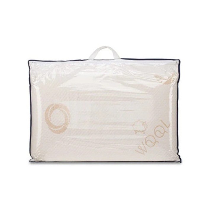 Set 2 Perne MHR 40x70cm Alb, Burete Memory Foam, Tricot