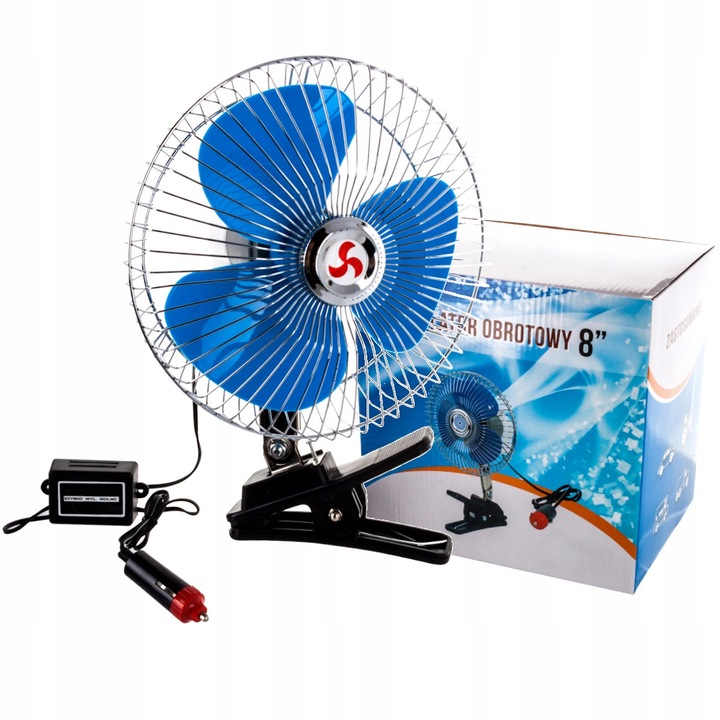 Ventilator rotativ 12V, 200mm, 2 niveluri de reglare, montaj pe tabloul de bord