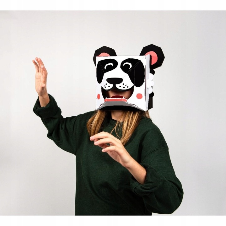 Masca 3D Panda, OMY, 34,5x17,5x27cm, pentru copii 3+, decorare camera