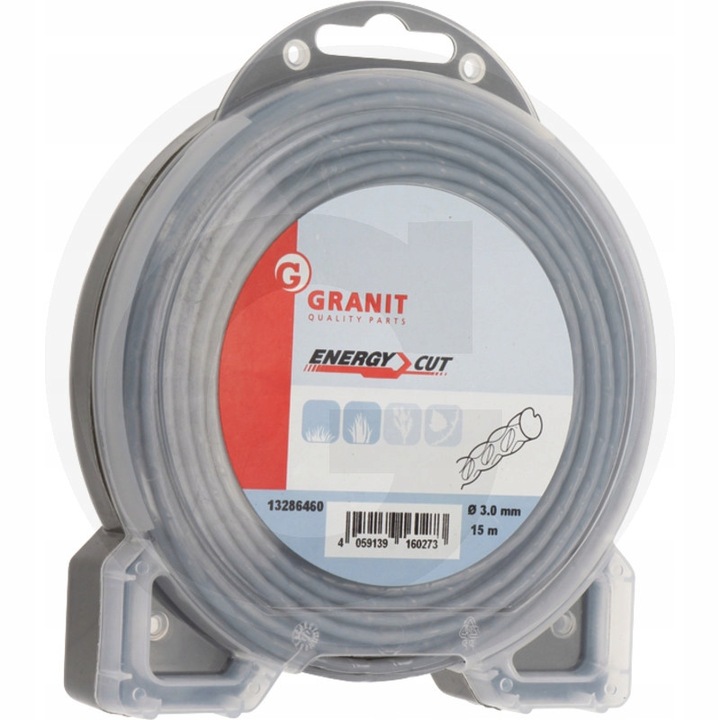 Nylon damil 3mm Granit Energy Cut, 15m, UV-álló, spirál profil