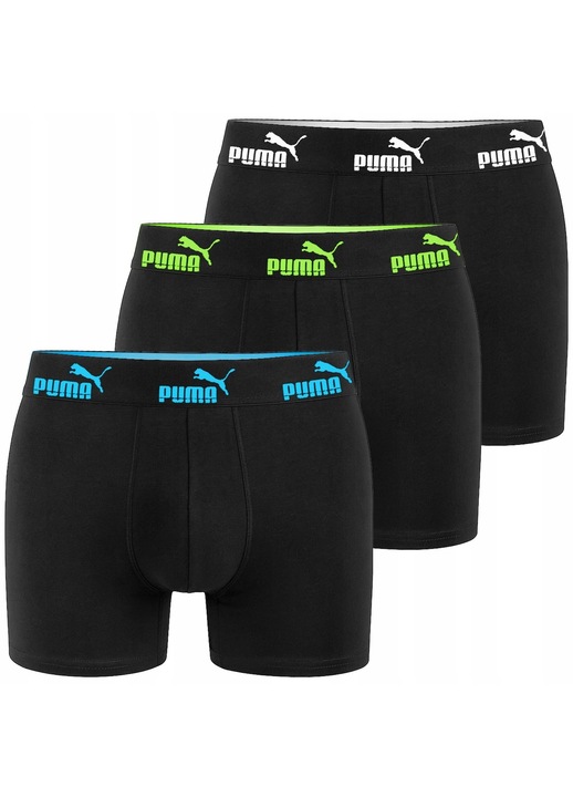 Puma férfi boxeralsó, 3 darabos szett, fekete, 100% pamut, M INTL