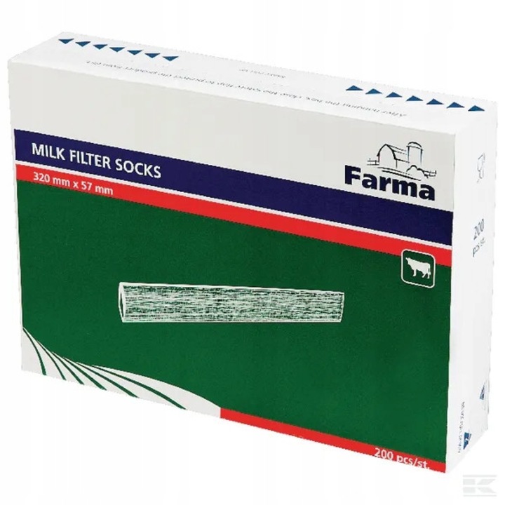 Cső alakú tejfilter, Farma, 320x57mm, 200 darab, fehér