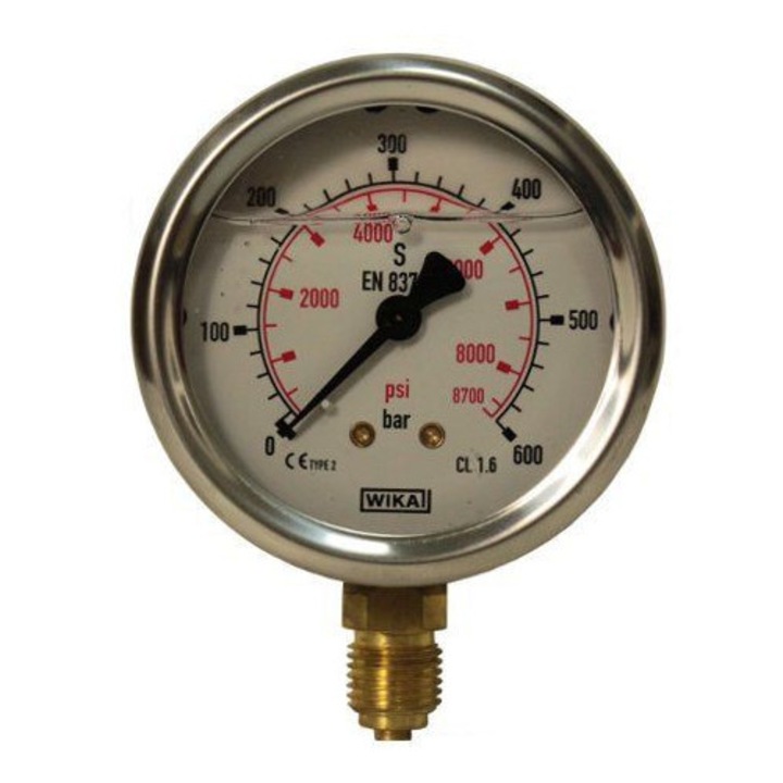 Манометър Wika fi 63 BSP 1/4", 0-600 bar, неръждаема стомана, 63мм