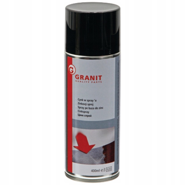 Autófesték, Granit Parts, cink védő spray 400ml, időjárásálló, 98-99% tiszta cink