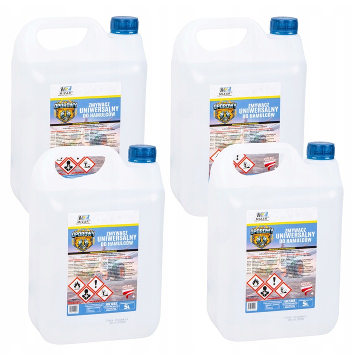 Degresant pentru frane, Mizar, 20L (set 4x5L), efect de curatare rapid si eficient, fara reziduuri