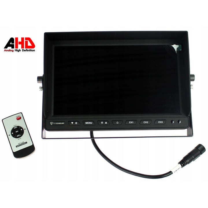 Monitor szett 10" TT Technology + HD tolatókamera, 12V/24V, 1024xRGBx600, 285x184x34mm, fekete