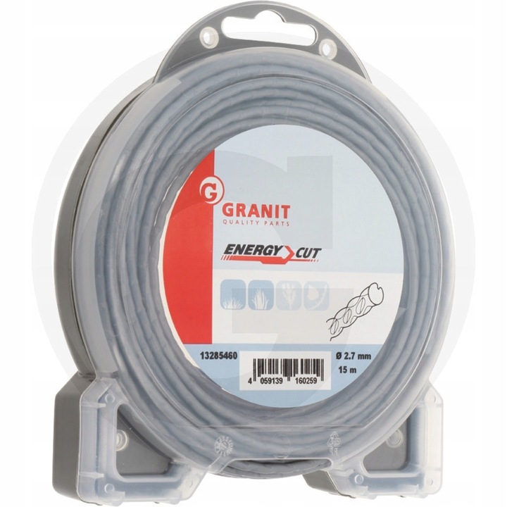 Fir nylon 2,7mm Granit Energy Cut, 15m, profil spiral, rezistent la UV
