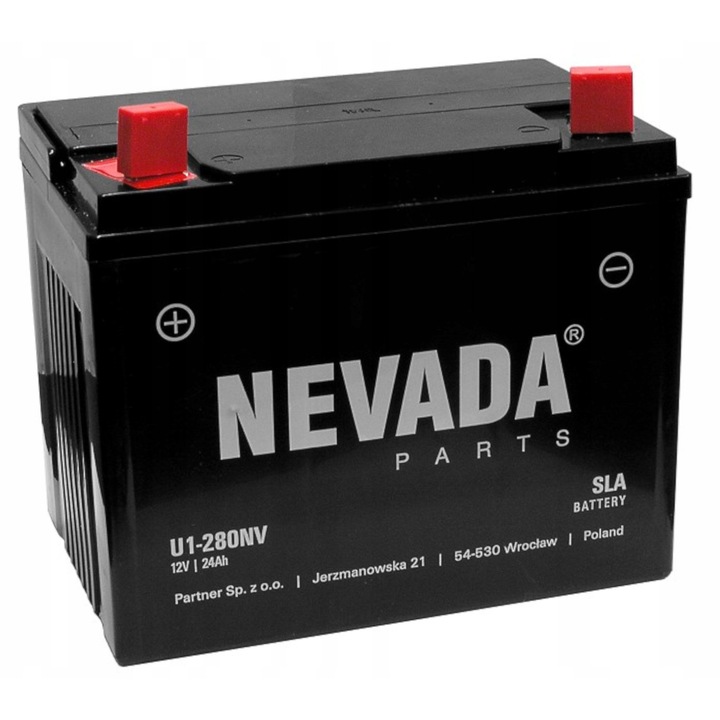 Acumulator AGM 12V 24Ah pentru tractoare, Nevada, dimensiuni 197x127x153mm, tip gel