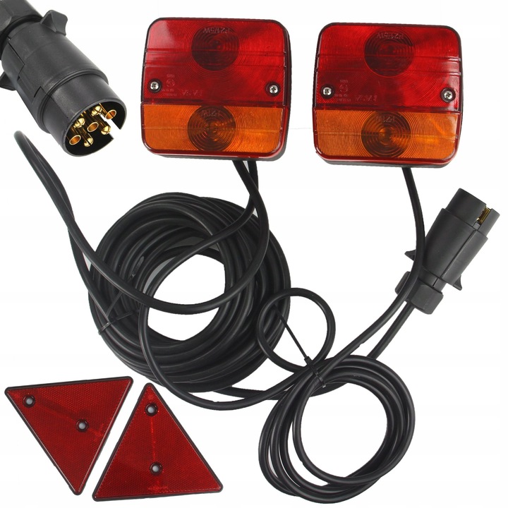 Set lampi spate cu LED, Mar-Pol, 7 pini, 2 bucati, 12V, 105x100mm