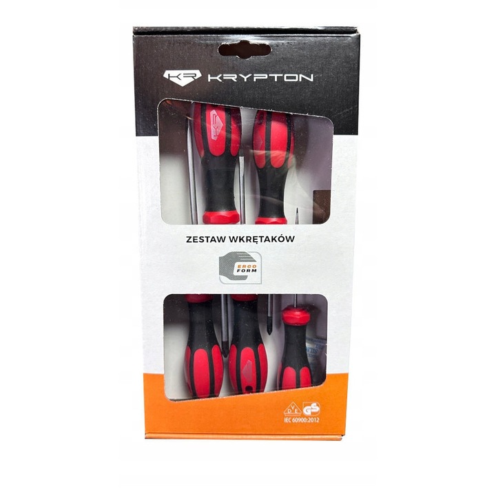 Set surubelnite Krypton, 5 piese, dimensiuni 2.5x75mm, 4.0x100mm, 5.5x125mm, PH1x80mm, PH2x100mm