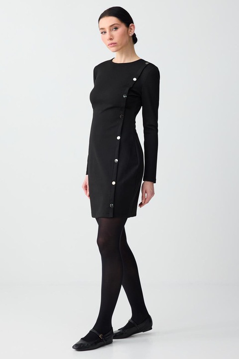 JIMMY KEY, Rochie cambrata cu capse, Negru