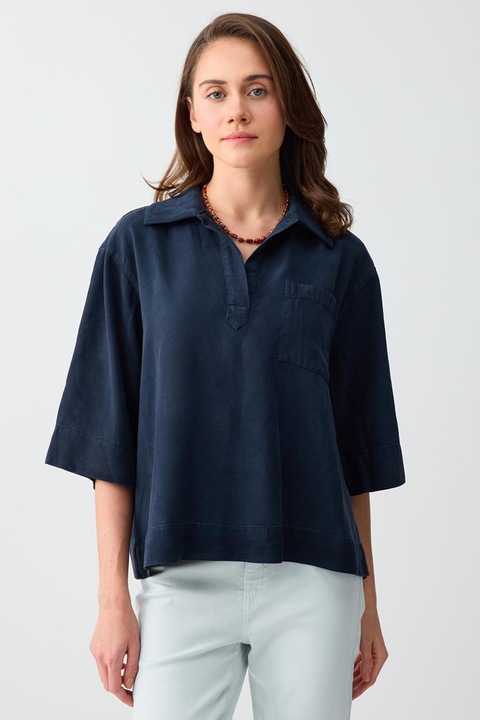 JIMMY KEY, Bluza lejera cu maneci medii, Albastru ultramarin