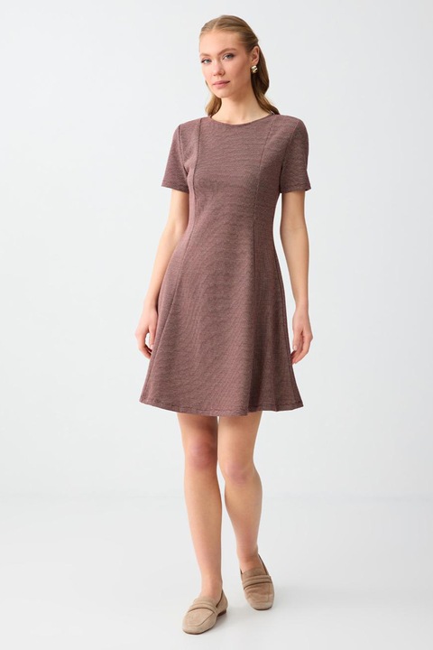 JIMMY KEY, Rochie slim fit evazata, Rosu stins