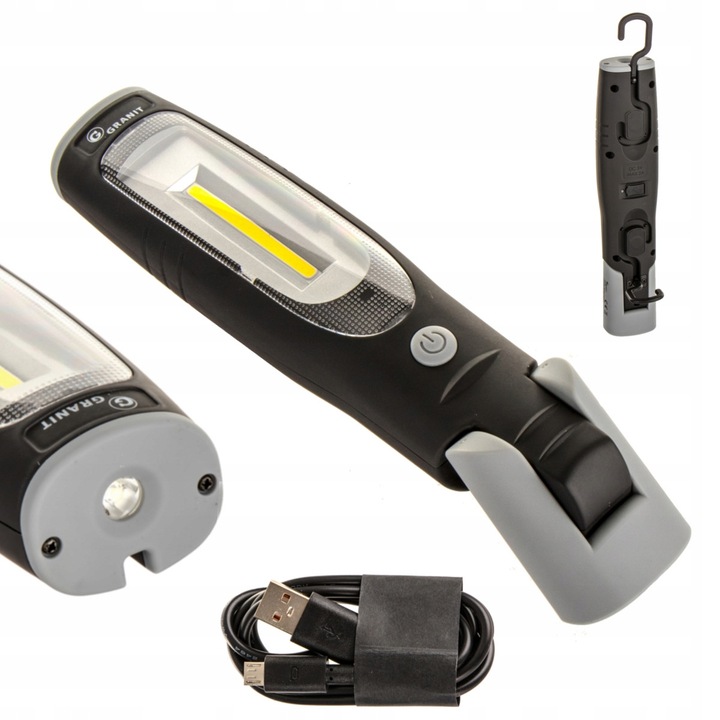 Granit BE 400 LED munkalámpa, 400 lm, akkumulátoros, IP54, fekete