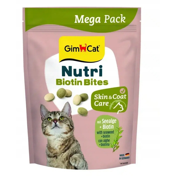 Biscuiti GimCat Nutri Biotin Bites, 425g, pentru pisici