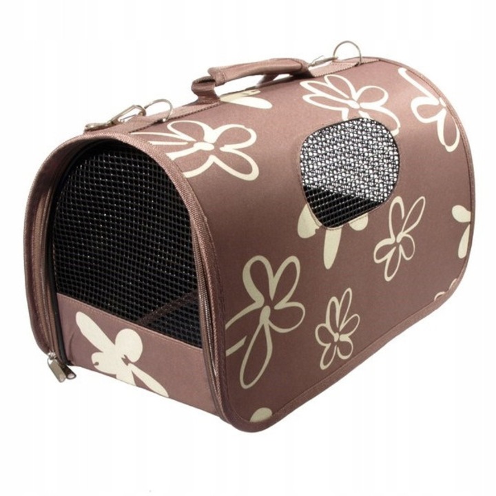 Torba transport pentru animale, L, 50x26x27cm, culoare brown, cu feronerie reglabila