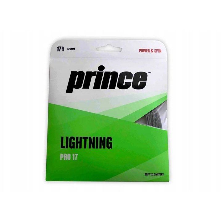 Prince Lightning Pro tenisz húrkészlet, 12 m, ezüst, 1,25 mm
