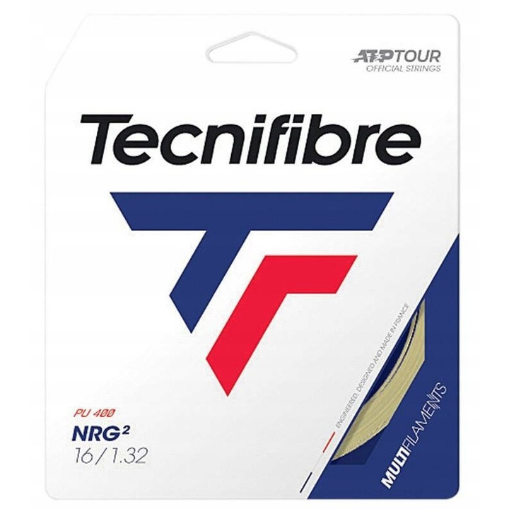 Tenisz húr Tecnifibre NRG2, 12m, 1,32mm, bézs, szett