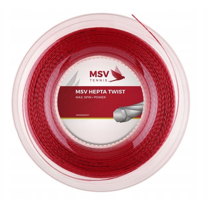 MSV Hepta Twist tenisz húr, 200m, 1,20mm, narancssárga és piros