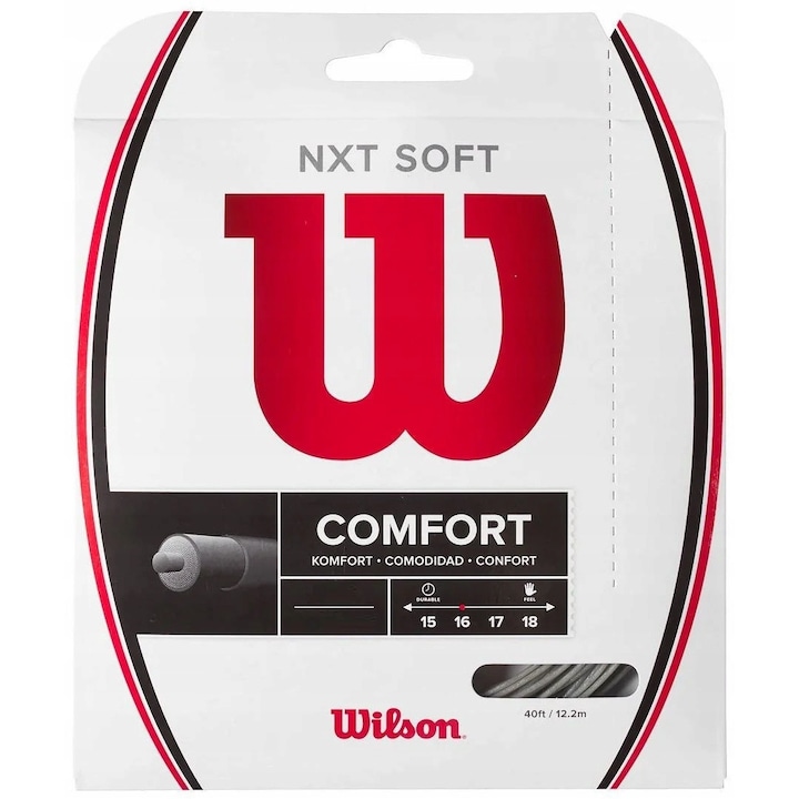 Wilson NXT Soft tenisz húr készlet 12 m, ezüst, 1,30 mm