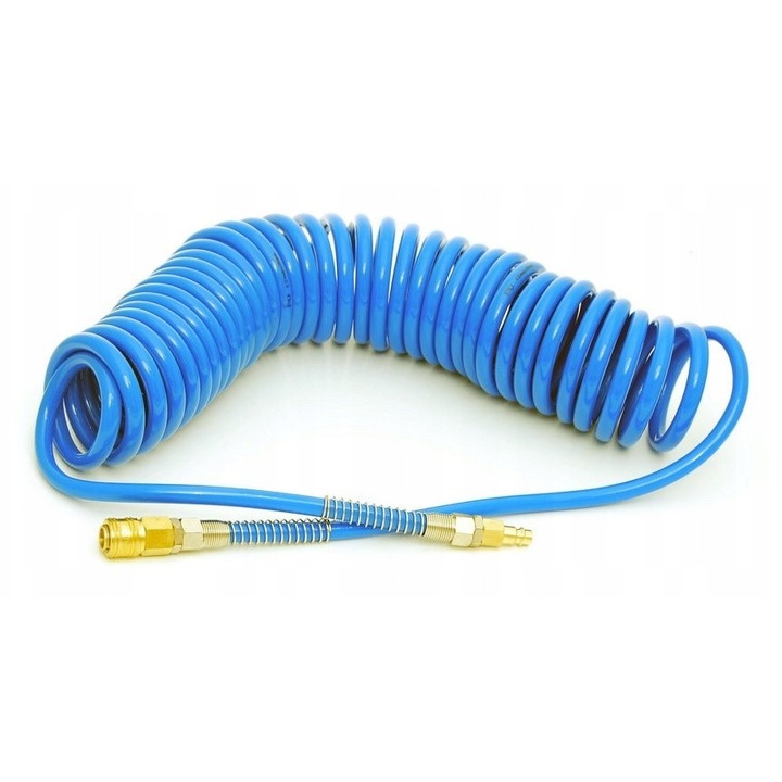 Przewod spiralny pneumatic 8x5,5mm 15m MAGNUM, flexibil, rezistent, cu conectori EURO