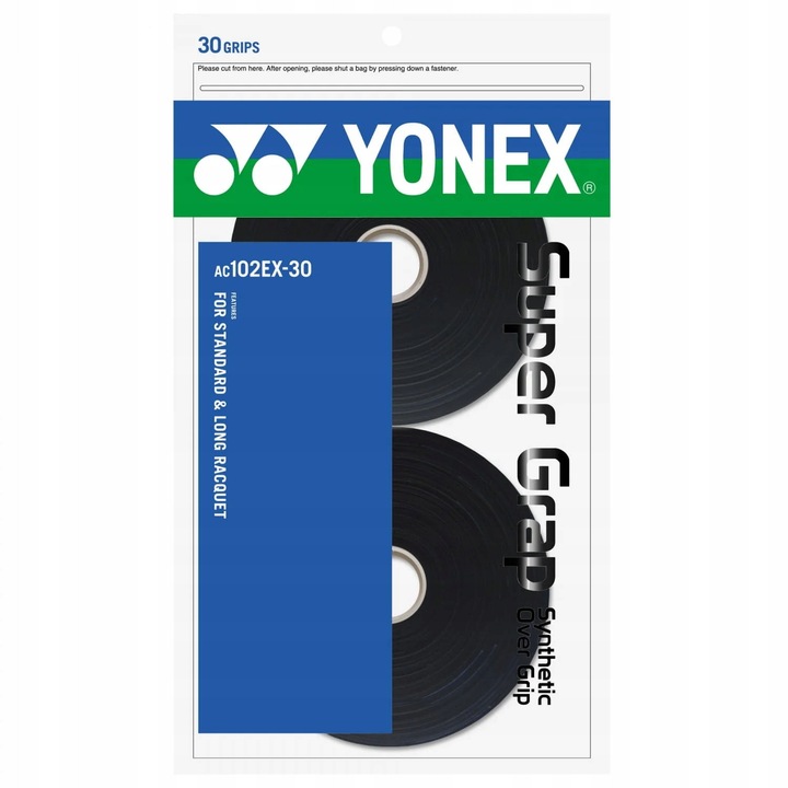 Gripuri Yonex Super Grap set 30 bucati, negru