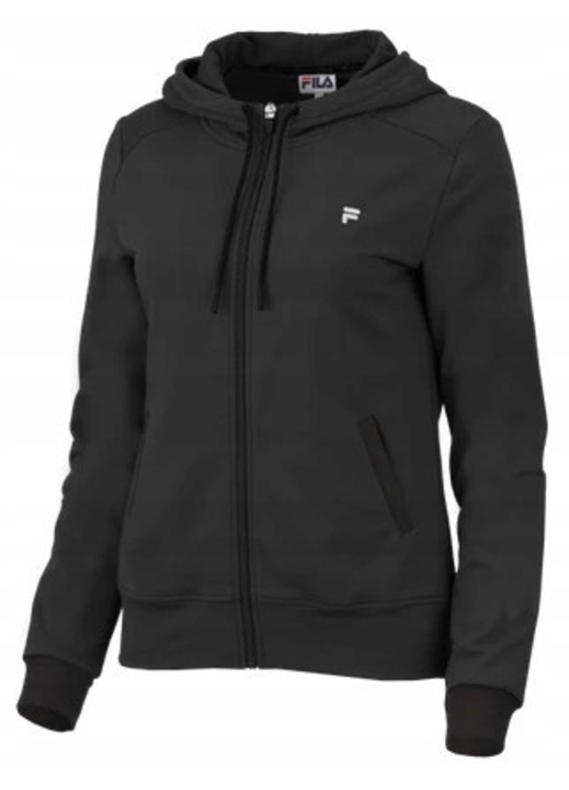 Hanorac sport dama Fila Sweatjacket Hanni, bumbac/poliester/elastan, negru
