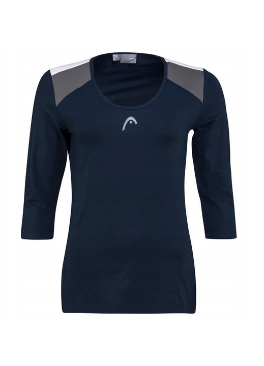 Tricou sport dama Head Club 22, maneca 3/4, bleumarin, material elastic, XS INTL
