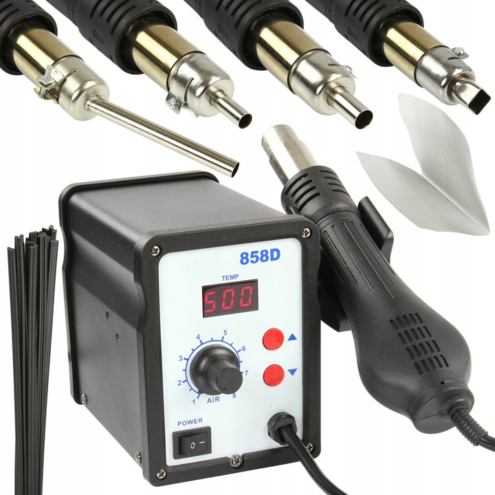 Statie de lipit HOT-AIR Mar-Pol, 700W, temperatura 100-500C, set cu 3 duze