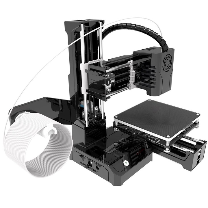 3D Mini nyomtató, Excitat®, K9, 30W, Nyomtatási méret 100x100x100mm, 160x200x250mm, Fekete