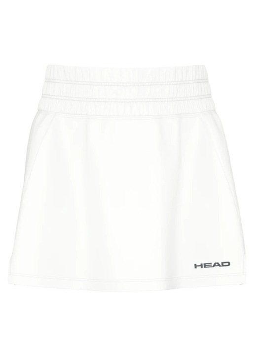 Fusta sport dama Head Play Skort alb, elasticitate in patru directii, talie inalta, pantaloni scurti interiori integrati