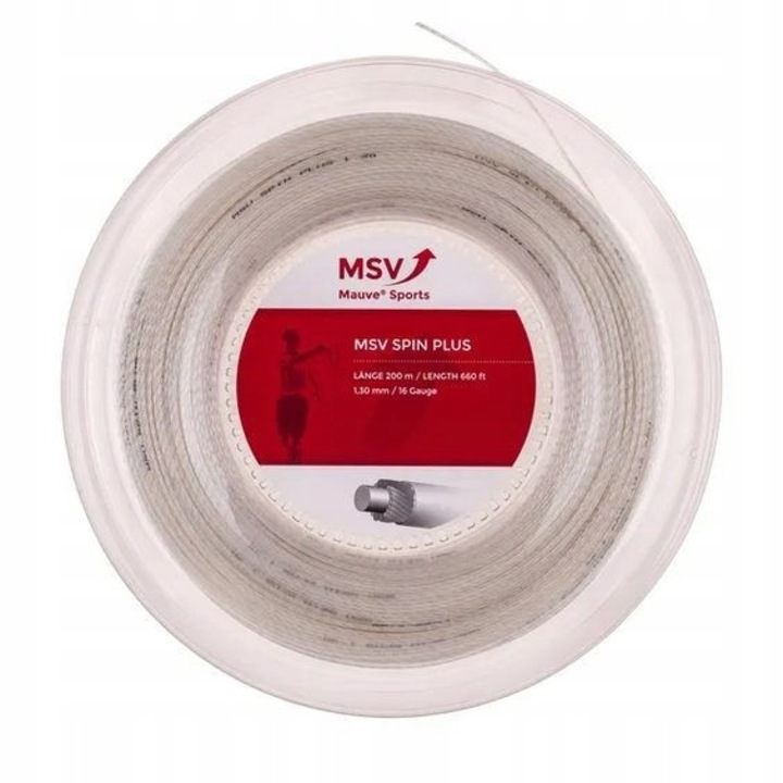 MSV Spin Plus tenisz húr, 200m, gyöngyházfehér, 1,30mm, szett