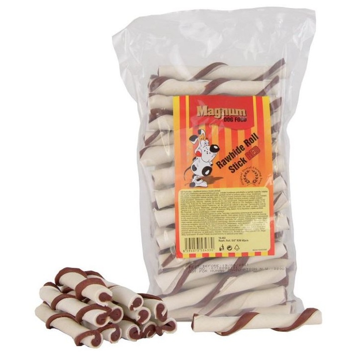 Biscuiti pentru caini, Magnum, snack dentar, 880g, rosii, set 40 buc.