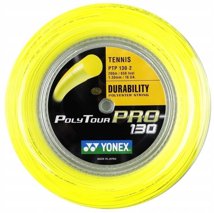 Yonex Poly Tour Pro 125 tenisz húr, 1,25mm, 200m, sárga