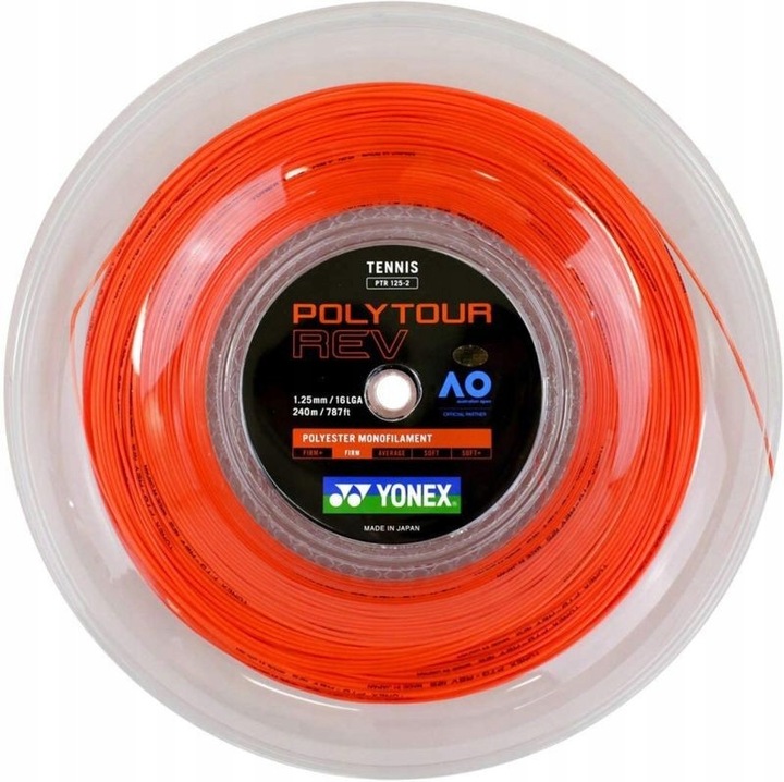 Yonex Polytour REV 1,30 mm tenisz húr, narancssárga, 200 m