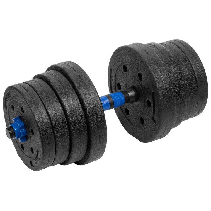 Set haltere reglabile, 2 x 15 kg, greutate total 30 kg, cu conector, materiale de calitate