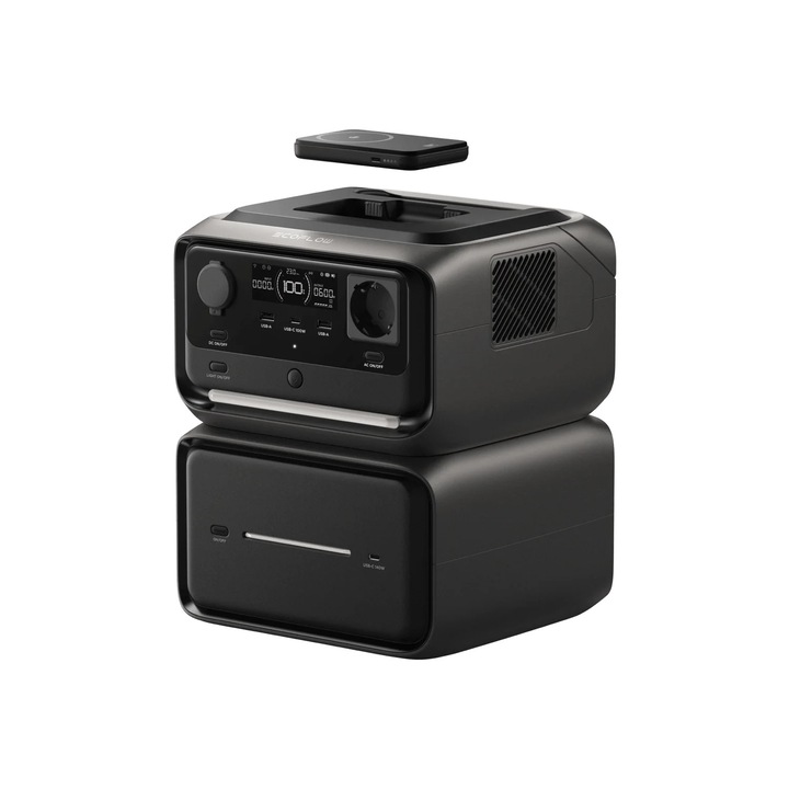 EcoFlow River 3 Max Plus (Wireless) 858 Wh hordozható töltőállomás