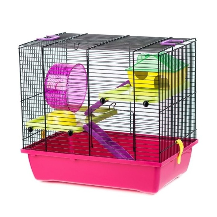 Colivie pentru hamster GINO 1, INTER-ZOO, 42x29x38cm, 2 usi, vopsea pulbere